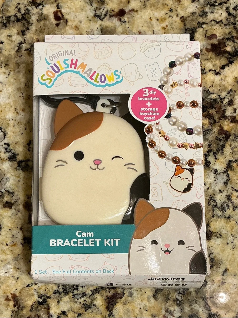 Original Squishmallows Cam the Cat Bracelet Kit with Keychain Storage Case - NIB